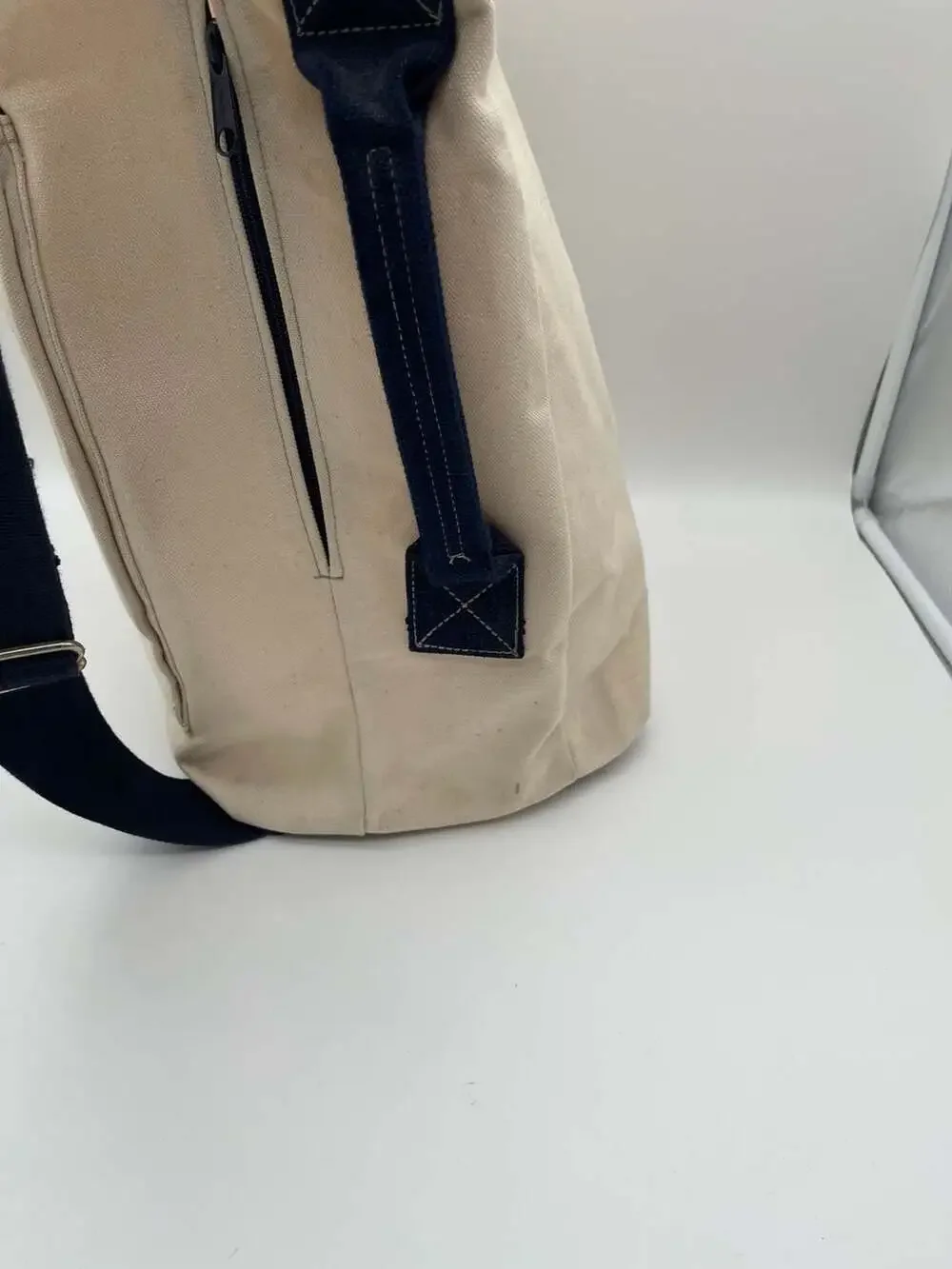Vintage Key West Canvas Duffle Bag, Cream/Navy Blue,‎ Souvenir Travel Tote